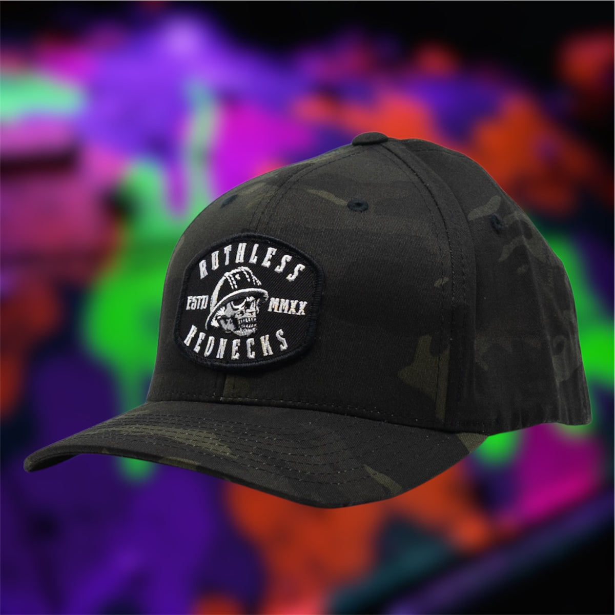 Hired Gun Flexfit Black Camo Hat