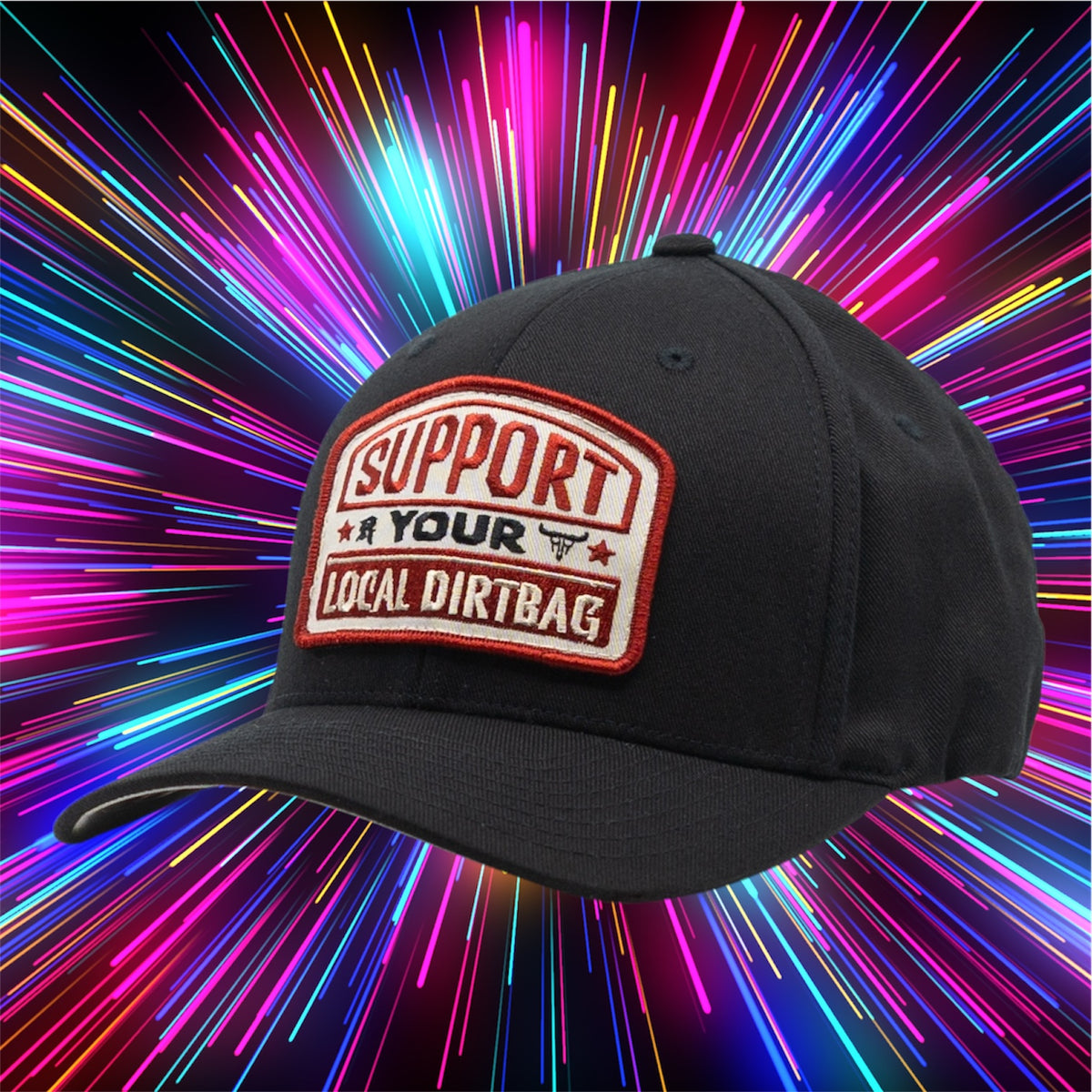 Support Your Local Dirtbag Flexfit Black Hat