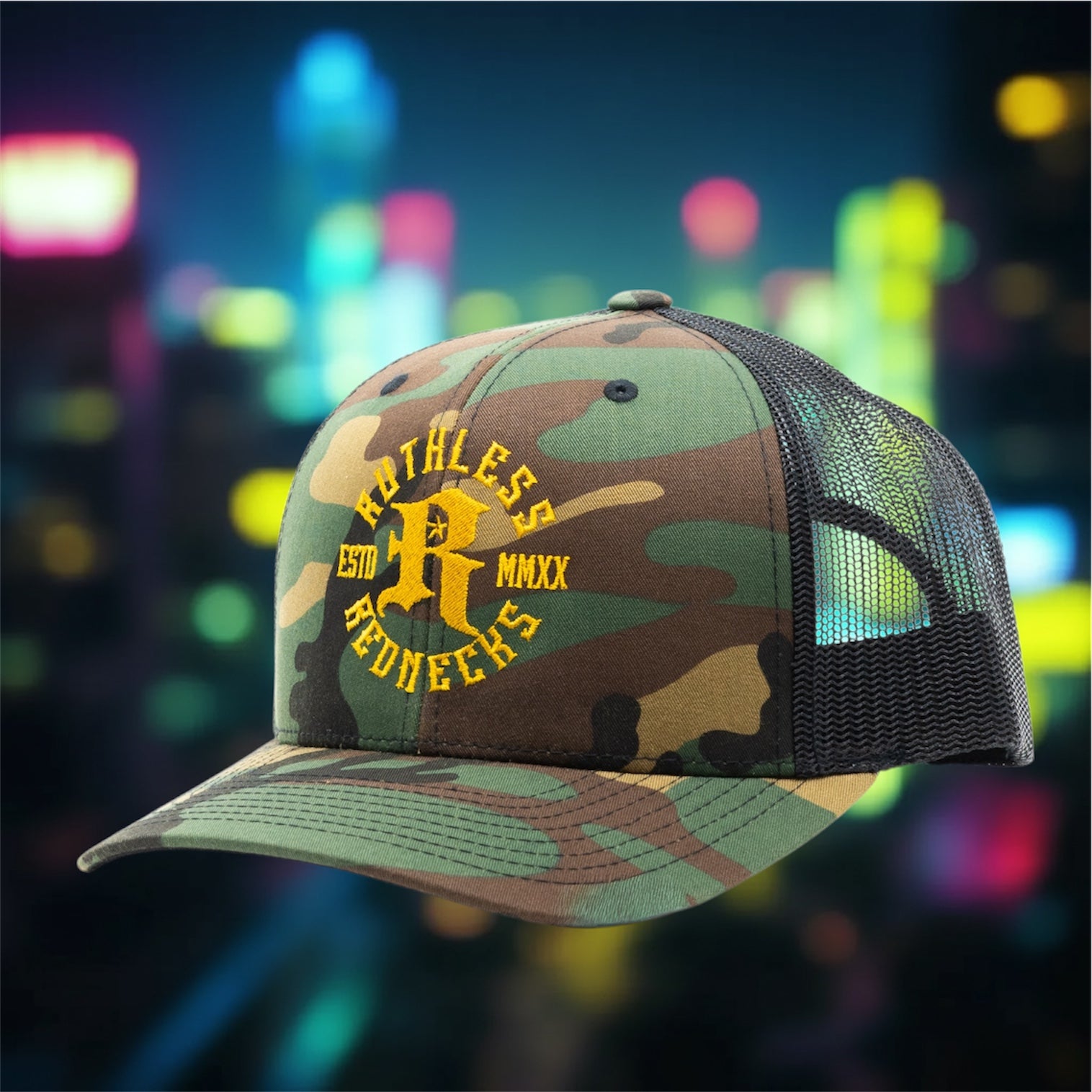 Icon Curved Brim Green Camo Hat