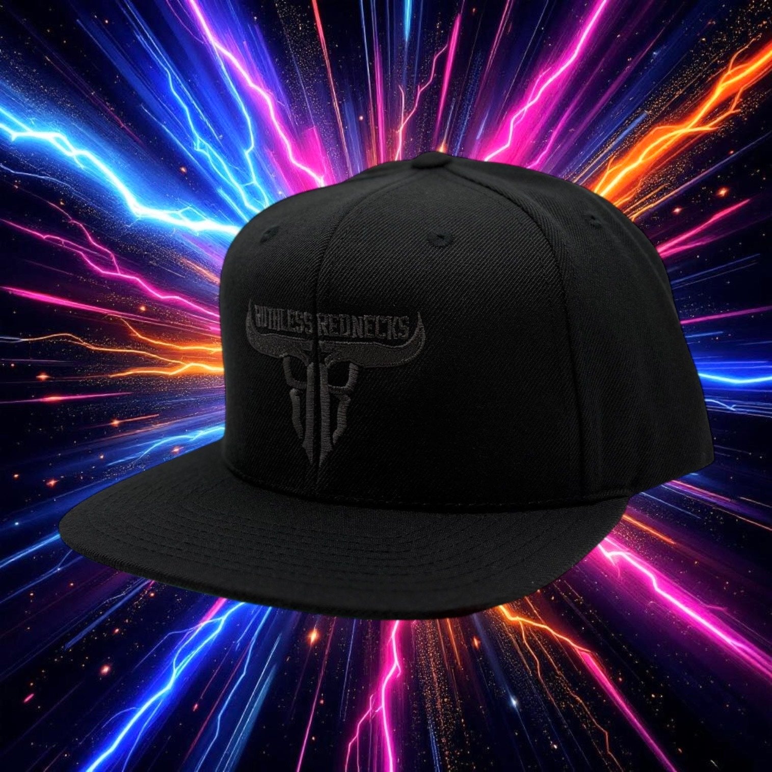 Raw Talent Flatbrim Brim Black Hat - Ruthless Rednecks