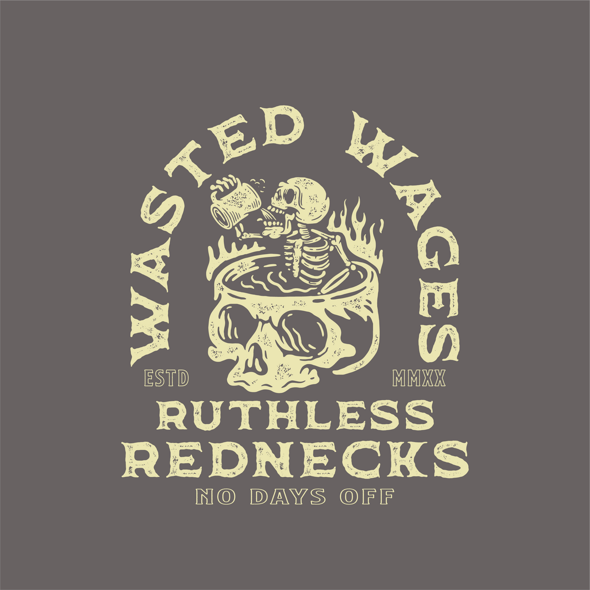 Skull Spa - Heavyweight 10oz Hoodie Grey - SALE