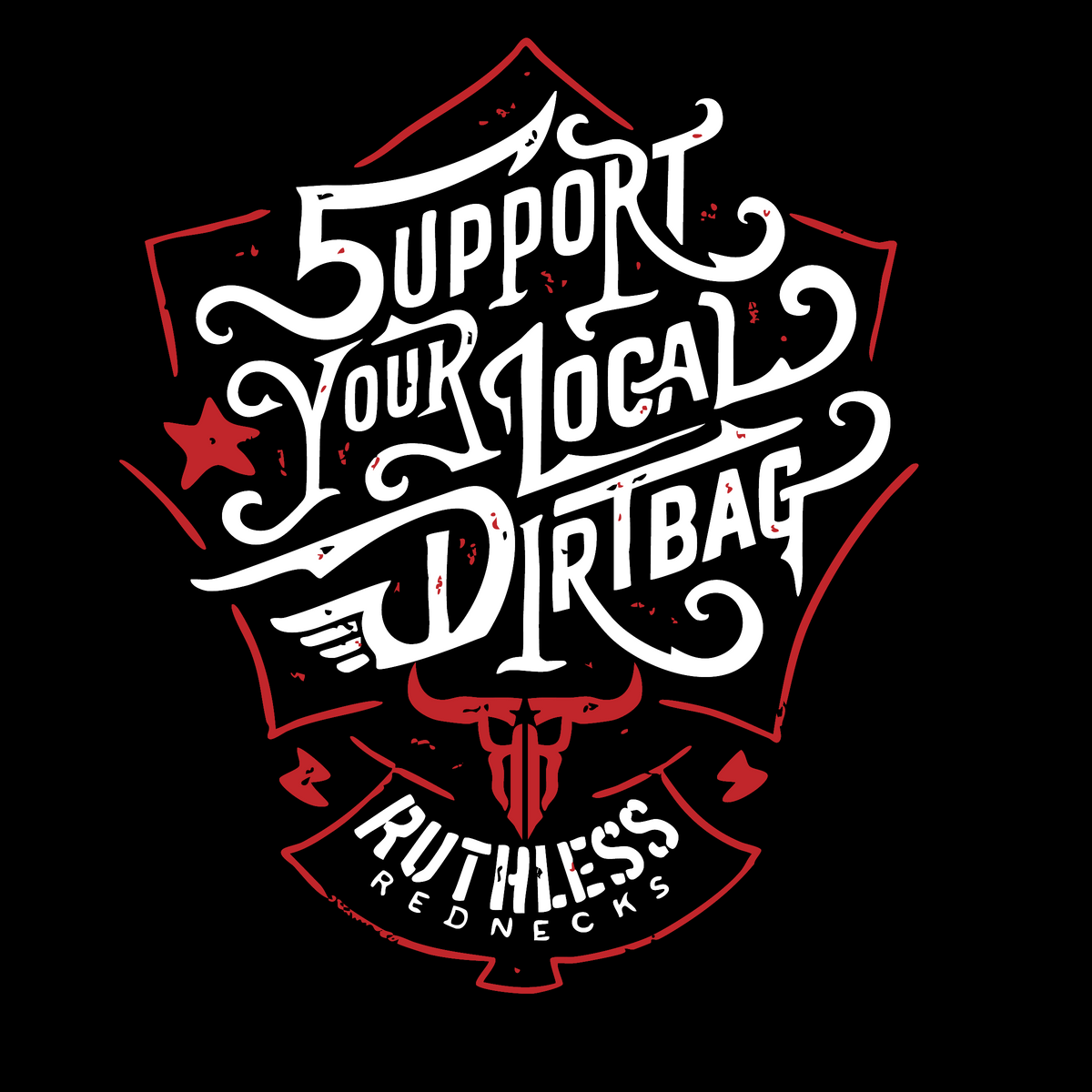 Support Your Local Dirtbag - Supercharged 12oz Hoodie Black