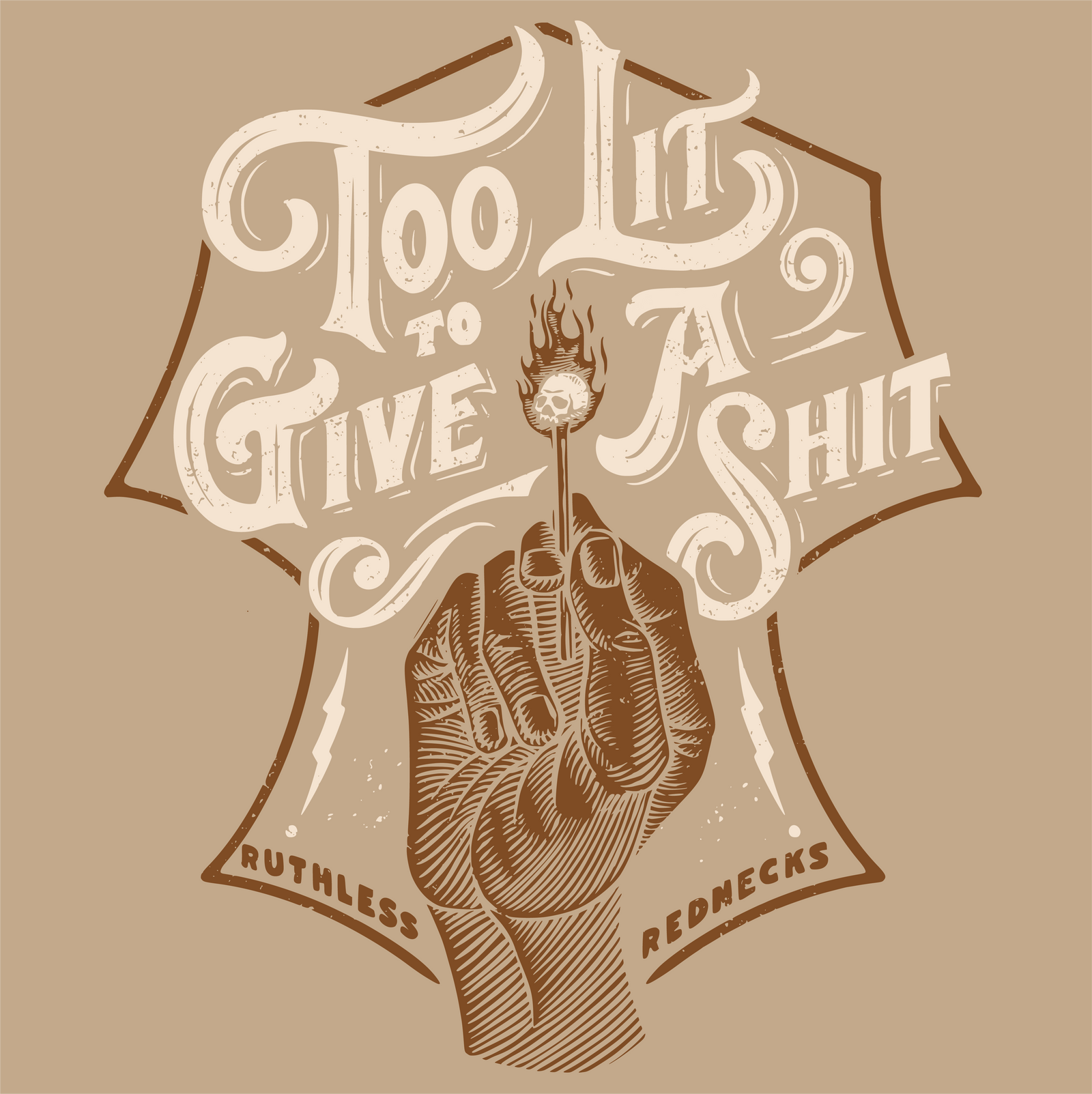 Too Lit - Supercharged 12oz Hoodie Sandstone