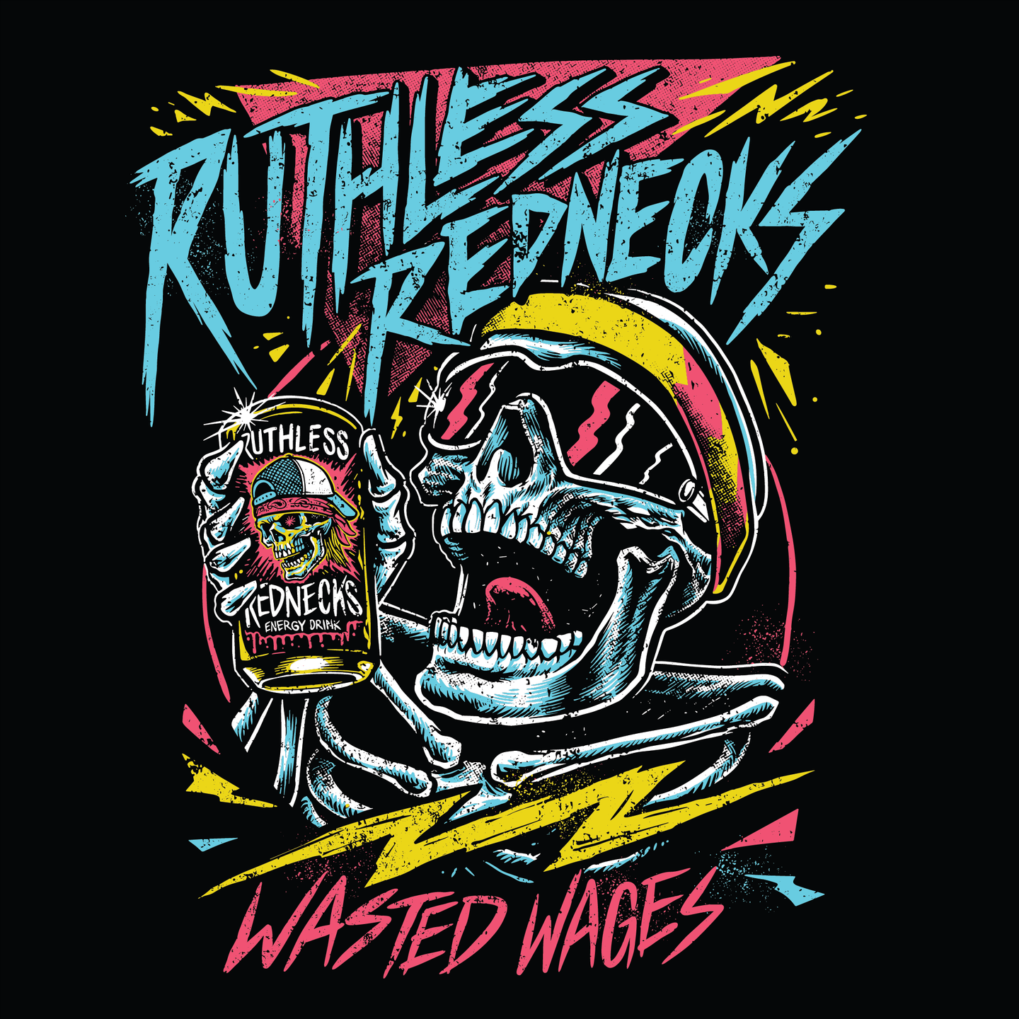 Wasted Wages Totally Wasted Short Sleeve Shirt Black